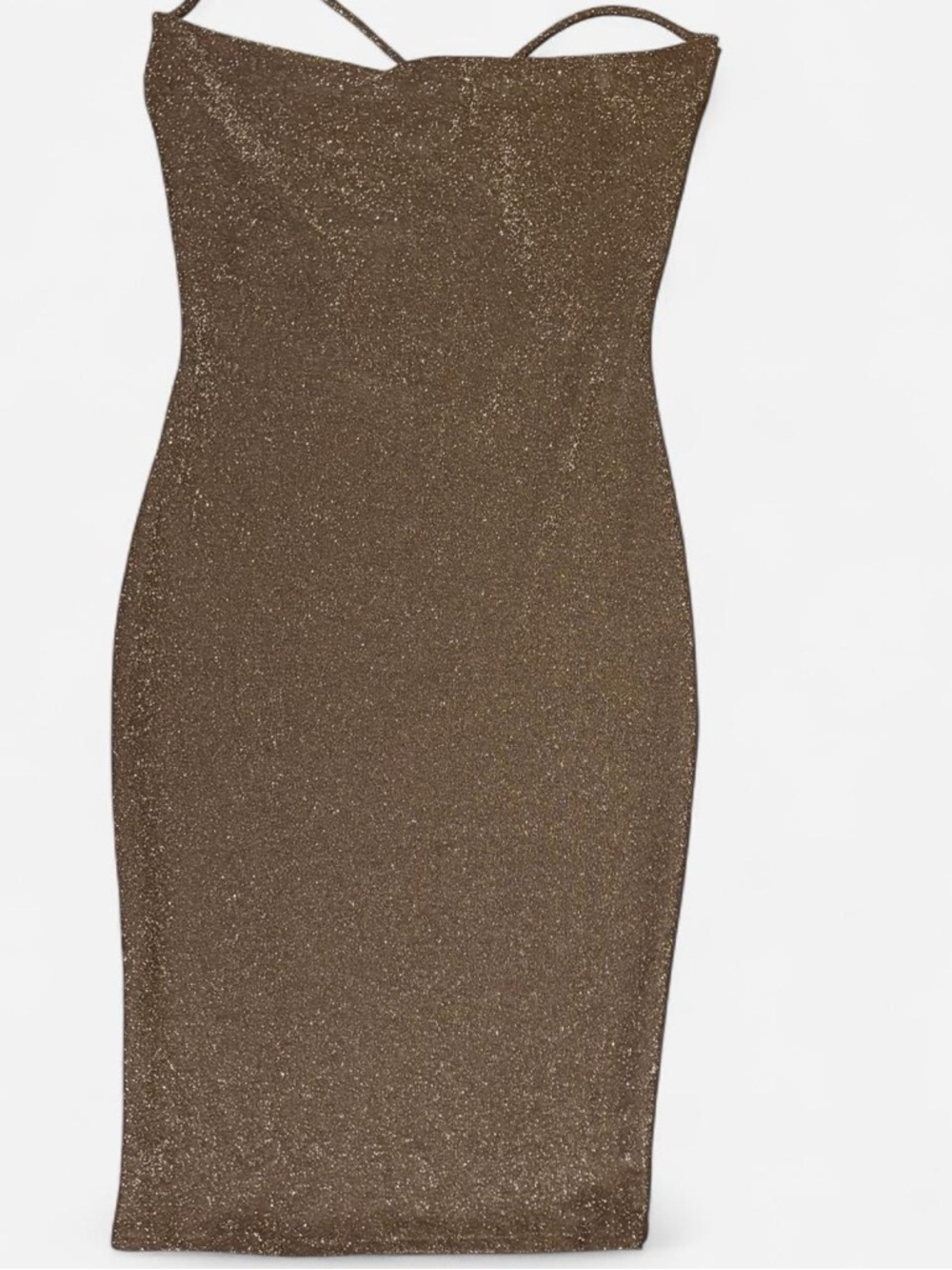 Windsor Sparkle Midi Dress in Shimmering Brown